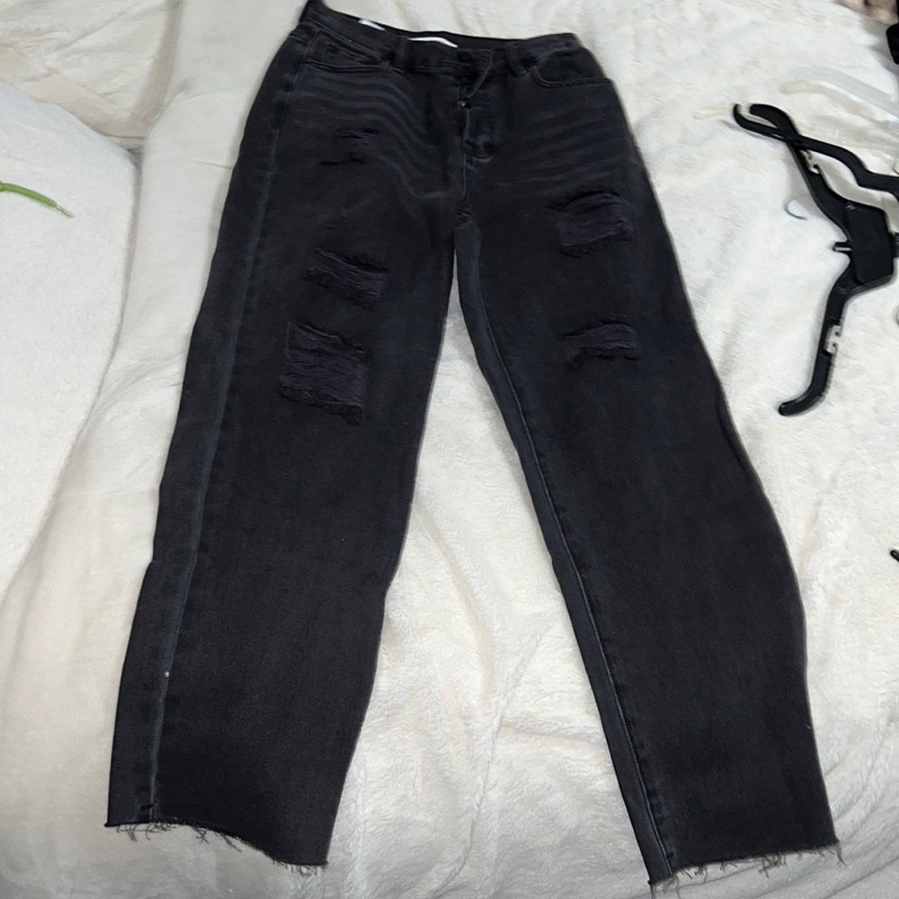 Black high rise straight